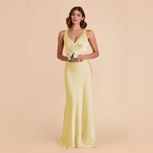Birdy Grey: Veronica Dress- Matte Satin Lemon Sorbet